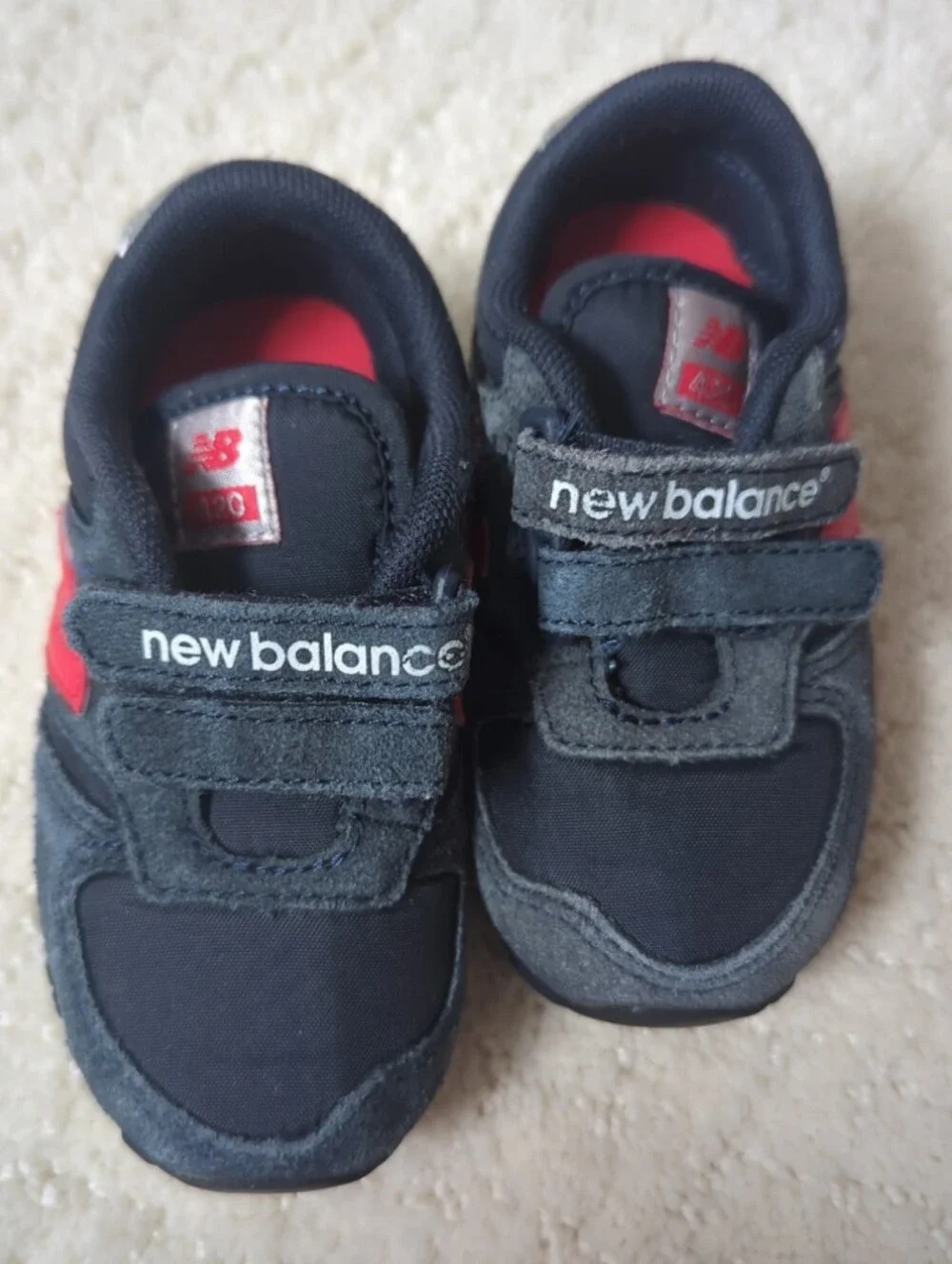 New Balance 420 Kids Navy and Red Velcro Sneakers Toddler Size 6
